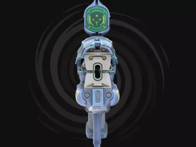 3D Model Sci-Fi Plasma Pistol - Energy Sidearm 3D model