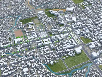 Lubango Angola 30km AI Low-poly 3D model