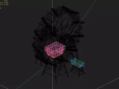 Yamano - Seaside - Waterwheel 01 3D model