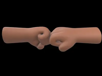 Fist Bump Icon v1 005 Low-poly 3D model