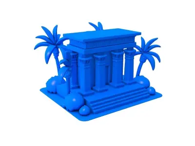 Stone Temple - Ancient Stone Temple - temple - egyptian temple 3D print model