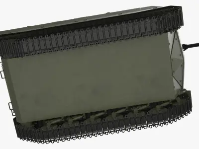  Uran-9 Robotic Combat Tank with Surveillance Sensors Green Rigged 