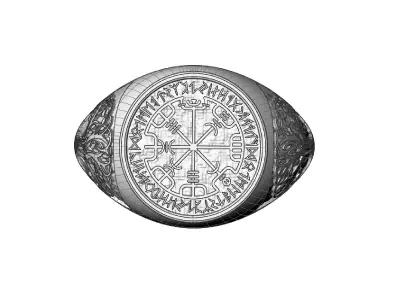 Men ring with the ancient symbols RUNES cnc model or 3D print model