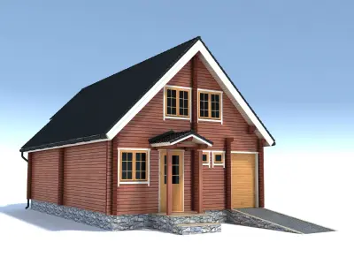 Wooden House 3D model 9