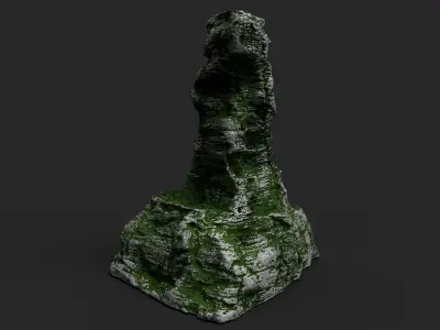 Mossy Cliff Rock 23-10 Low-poly 3D model