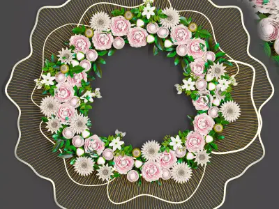 decorative set and wall decor Low-poly 3D model