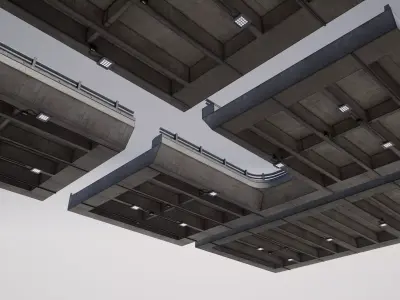 Lower Grand Ave Urban Underground Road  Low-poly 3D model