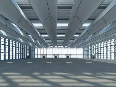 Exhibition Hall 22 interior and exterior 3D model