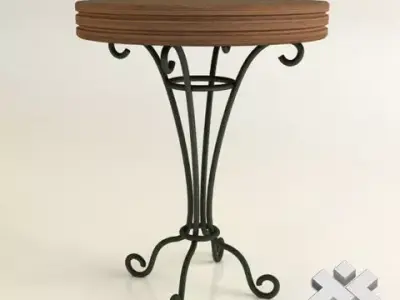 Wrought Iron Round Table D60cm 3D model