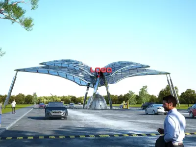 Futuristic Highway Gateway 3D model