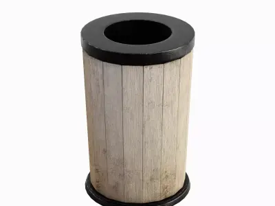 Street Trash Can B 02 Low-poly 3D model
