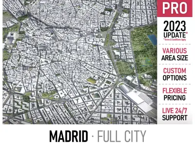 Madrid Low-poly 3D model