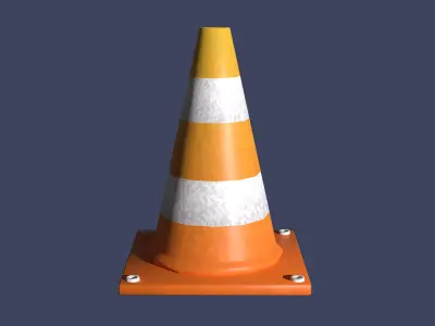 Traffic cone Low-poly 3D model