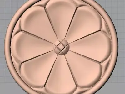 Furniture decoration round flower 3D STL model for CNC E921 3D model