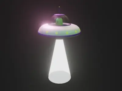 Sci fi Cartoon UFO lowpoly Low-poly 3D model