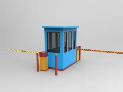 Parking booths Low-poly 3D model