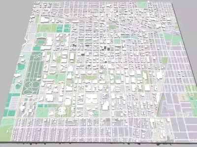 Cityscape Champain Illinois United States  3D model