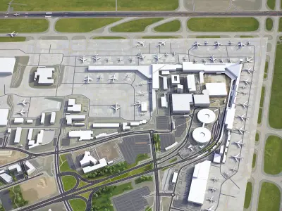 Helsinki Airport Low-poly 3D model