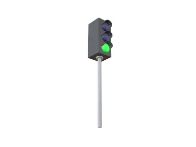Traffic Light v1 004 Low-poly 3D model