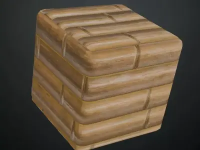 Natural Bamboo Planks Wall PBR Seamless Texture