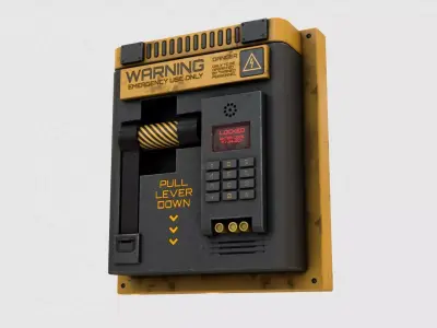 Sci-Fi Lock Door Lever Low-poly 3D model