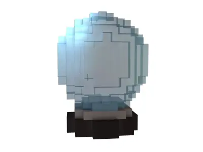 Voxel Crystal Ball V1 002 Low-poly 3D model