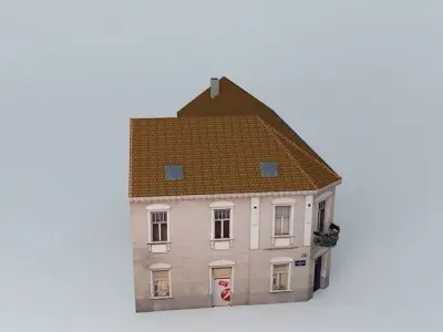 European Old Style House Low-poly 3D model