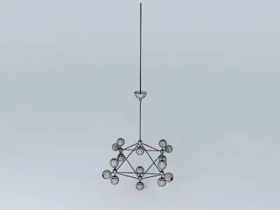 Chandelier with Mirror Bulbs 3D model