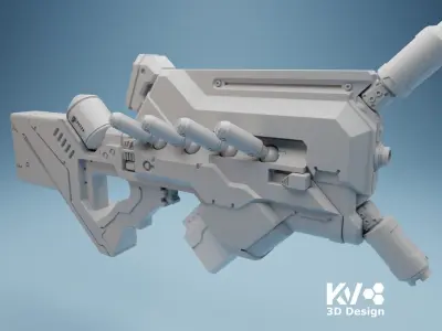 KV-District 9 Sub Machine Gun 3D print model