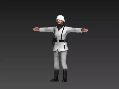 White Frontline Commander 18 3D model