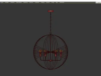 GLOBE BINDING CHANDELIER Low-poly 3D model