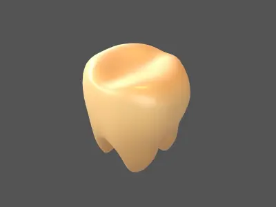 Tooth Emoji v1 003 Low-poly 3D model