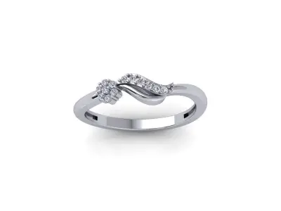 Light Weight Engagement Diamond Ring 3d Model and Render  3D print model
