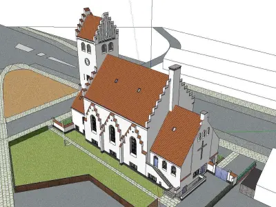 Architecture-Religion-God-Culture-Temple-0282 church with ste... 3D model