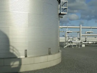 Factory industrial building 3D model 3D model