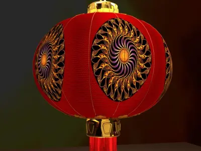 Chinese red lantern Low-poly 3D model
