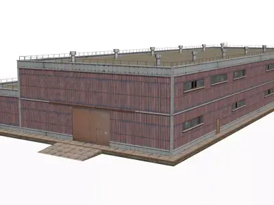 metal building Low-poly 3D model by sobul