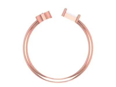 Women Open End Light Weight Band Ring 3D print model