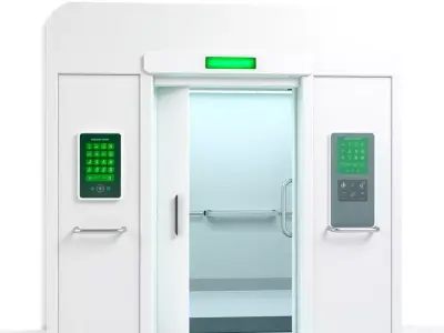 Modern Elevator Door System Low-poly 3D model