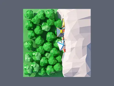 land 96A Low-poly 3D model