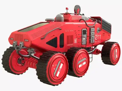 Mars Rover Concept-2-Red 3D model