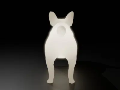 Indirect lighting for French bulldog 3D model
