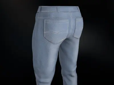 Light Blue Ripped Jeans Low-poly 3D model