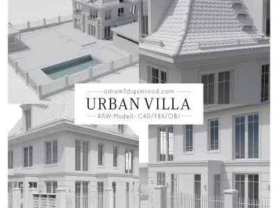Urban Villa RAW for Cinema 4D  3D model