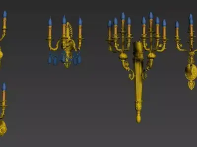 vintage wall lamp 10 Low-poly 3D model