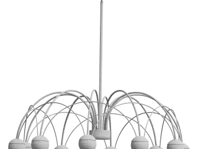  Mid Century Modern Pendant Chandelier 3D model