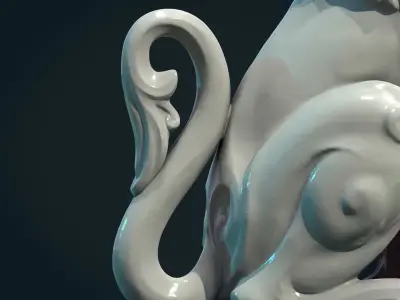 Griffon lion statue 3D print model