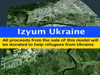Cityscape  Izyum Ukraine 3D model