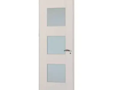 Door  White Glass Panel 3D model