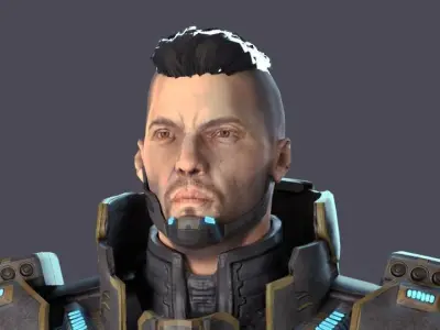 Sci-Fi Hero Low-poly 3D model